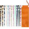 12 Pieces Acetate Hair Sticks Tortoise Shell Hairpin Leopard Shell Hair Pins Chinese Hair Sticks for buns Hair Styling Accessories Hair Chopsticks for Women Girls,12 Style Not Repeating Pattern view 1