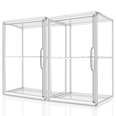 starogegc 2Pack Makeup Organizer Storage, Large Capactiy Acrylic Bathroom Organizer, Clear Cosmetics Organizer Bins with Division Board for Vanity, Skincare, Countertop Storage and Display Case