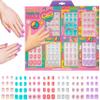 7 Day Manicure Collection - 84PC Press On Nail Set, Day-Of-The-Week Adhesive False Nails for Girls (PEACE & LOVE Collection)  Colorful Novelty Designs Stick On Nails For Kids view 1