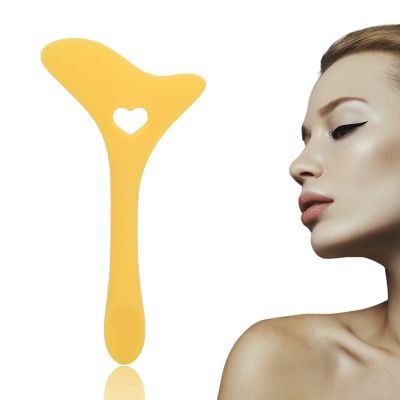 Eyeline Stencil, Eyeline, Makeup Accessories, Silicone Wing Tips Eyebrow Pencil Stencil Reusable Lazy Quick Eye Makeup Makeup Applicator Tool for Makeup Artist(Yellow)