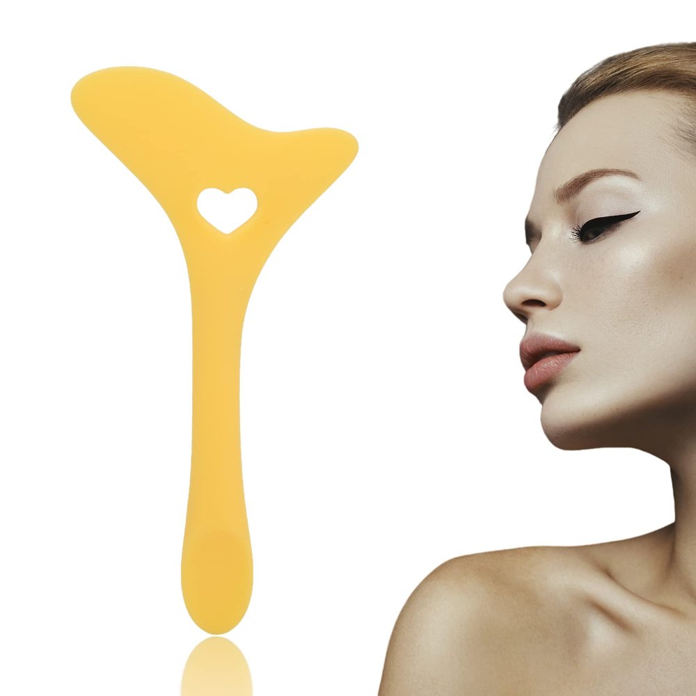Eyeline Stencil, Eyeline, Makeup Accessories, Silicone Wing Tips Eyebrow Pencil Stencil Reusable Lazy Quick Eye Makeup Makeup Applicator Tool for Makeup Artist(Yellow)