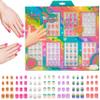 Expressions 7 Day Manicure Collection by Style Essentials - 84PC Press On Nail Set, Day-Of-The-Week Adhesive False Nails for Girls (BRIGHT RAINBOW Collection)  Colorful Novelty Designs Stick On Nails view 1