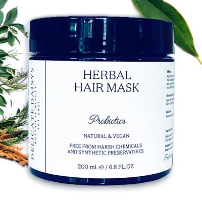 Delicate Daisys Botanical Beauty PH Balancing Deep Conditioning Hair Mask with Probiotics 6.8 fl oz | Natural, Organic, Vegan & Cruelty-Free