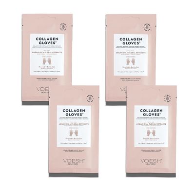 VOESH Collagen Gloves, Vegan Hand Masks, 4 Pack, Moisturizing Hand Mask, Lotion Gloves, Hydrating Gloves, Hand Care, Spa Manicure Gloves, Dry Hand Treatment