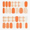 Foxology Semi Cured Gel Nail Strips Kit, Vegan & Cruelty Free, Glossy Orange Floral & Plaid, Includes 30 Nail Strips, Gel Top Coat, Prep Pad, Cuticle Stick, Nail File, DIY Manicure - Tangerine Mode view 2