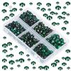 LPBeads 6000 Pieces Emerald Non Hotfix Rhinestones 6 Sizes Round Crystal Glass Flat Back Rhinestones with Tweezers and Picking Pen for Nail Art Crafts Clothes Bags DIY view 3