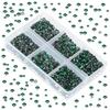 LPBeads 6000 Pieces Emerald Non Hotfix Rhinestones 6 Sizes Round Crystal Glass Flat Back Rhinestones with Tweezers and Picking Pen for Nail Art Crafts Clothes Bags DIY view 4