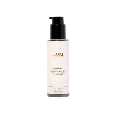 JVN Complete Blowout Styling Milk, 3 Fl Oz, Frizz Fighting, Heat Activated Style Extending Hair Cream and Heat Protectant, Hair Care for Women and Men, Silicone Free
