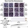 LPBeads 6000 Pieces Tanzanite Non Hotfix Rhinestones 6 Sizes Round Crystal Glass Flat Back Rhinestones with Tweezers and Picking Pen for Nail Art Crafts Clothes Bags DIY view 2