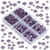 LPBeads 6000 Pieces Tanzanite Non Hotfix Rhinestones 6 Sizes Round Crystal Glass Flat Back Rhinestones with Tweezers and Picking Pen for Nail Art Crafts Clothes Bags DIY view 3