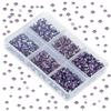 LPBeads 6000 Pieces Tanzanite Non Hotfix Rhinestones 6 Sizes Round Crystal Glass Flat Back Rhinestones with Tweezers and Picking Pen for Nail Art Crafts Clothes Bags DIY view 4