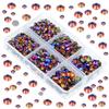LPBeads 6000 Pieces Blue Volcano Non Hotfix Rhinestones 6 Sizes Round Crystal Glass Flat Back Rhinestones with Tweezers and Picking Pen for Nail Art Crafts Clothes Bags DIY view 3