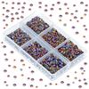 LPBeads 6000 Pieces Blue Volcano Non Hotfix Rhinestones 6 Sizes Round Crystal Glass Flat Back Rhinestones with Tweezers and Picking Pen for Nail Art Crafts Clothes Bags DIY view 4