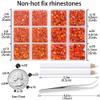LPBeads 6000 Pieces Orange Non Hotfix Rhinestones 6 Sizes Round Crystal Glass Flat Back Rhinestones with Tweezers and Picking Pen for Nail Art Crafts Clothes Bags DIY view 2