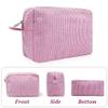 2 PCS Seersucker Cosmetic Bag, Large Makeup Pouch Travel Toiletry Case with Zipper Closure Seersucker Cosmetic Organizer for Women Girls, Baby Diaper Bag Organizer view 3