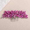 Teyglen Women's Dainty Rhinestone Hair Comb - Luxurious Shiny Bridal Side Comb for Brides and Girls (Rose Red) view 1