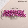 Teyglen Women's Dainty Rhinestone Hair Comb - Luxurious Shiny Bridal Side Comb for Brides and Girls (Rose Red) view 3