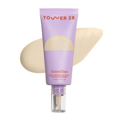 Tower 28 Beauty SunnyDays SPF 30 Tinted Mineral Sunscreen For Sensitive Skin - 2-in-1 Facial Broad Spectrum UVA/UVB Protection + Foundation - Shade 10 LARCHMONT - Light with Yellow Undertones, 1 Fl Oz