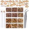 LPBeads 6000 Pieces Lt Topaz Non Hotfix Rhinestones 6 Sizes Round Crystal Glass Flat Back Rhinestones with Tweezers and Picking Pen for Nail Art Crafts Clothes Bags DIY view 1