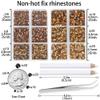 LPBeads 6000 Pieces Lt Topaz Non Hotfix Rhinestones 6 Sizes Round Crystal Glass Flat Back Rhinestones with Tweezers and Picking Pen for Nail Art Crafts Clothes Bags DIY view 2