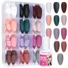 FANDAMEI Press on Nails, 12 Packs 288PCS Matte Press on Nails, Medium Almond Fake Nails Full Cover, Short Almond Glue on Nails with 7g Nail Glue, 12 Solid Color False Nails for Nail Art DIY view 1