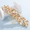 Teyglen Women Dainty Rhinestone Hair Comb - Luxurious Shiny Champagne Bridal Side Hair Accessory for Brides and Girls view 3