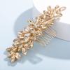 Teyglen Women Dainty Rhinestone Hair Comb - Luxurious Shiny Champagne Bridal Side Hair Accessory for Brides and Girls view 4