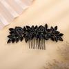 Teyglen Women Dainty Simple Black Rhinestones Bride Wedding Hair Comb Luxurious Hair Accessories Shiny Rhinestones Bridal Side Hair Combs for Women Bride Girls (Black) view 1