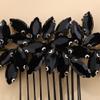 Teyglen Women Dainty Simple Black Rhinestones Bride Wedding Hair Comb Luxurious Hair Accessories Shiny Rhinestones Bridal Side Hair Combs for Women Bride Girls (Black) view 4