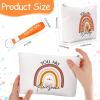 Inbagi 10 Set Inspirational Thank You Gifts Bulk for Women with 10 motivational Keychains and 10 Make up Bags for Christmas Coworker Employee Appreciation gifts view 2
