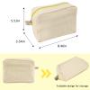 2 PCS Seersucker Cosmetic Bag, Large Makeup Pouch Travel Toiletry Case with Zipper Closure Seersucker Cosmetic Organizer for Women Girls, Baby Diaper Bag Organizer view 3