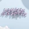 Teyglen Dainty Purple Rhinestone Hair Comb - Luxurious Shiny Bridal and Wedding Hair Accessory for Brides and Girls view 1