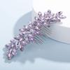 Teyglen Dainty Purple Rhinestone Hair Comb - Luxurious Shiny Bridal and Wedding Hair Accessory for Brides and Girls view 4
