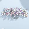 Teyglen Women's Full Rhinestones Hair Comb - Shiny Bridal Side Comb, AB Color, Metal, 15 cm, Luxurious Hair Accessory for Special Occasions view 1