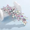 Teyglen Women's Full Rhinestones Hair Comb - Shiny Bridal Side Comb, AB Color, Metal, 15 cm, Luxurious Hair Accessory for Special Occasions view 3