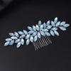 Teyglen Women's Opal Dainty Full Rhinestones Hair Comb, Luxurious Shiny Rhinestones Bridal Side Hair Accessories for Women Bride Girls view 1
