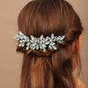 Teyglen Women's Opal Dainty Full Rhinestones Hair Comb, Luxurious Shiny Rhinestones Bridal Side Hair Accessories for Women Bride Girls view 2