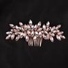 Teyglen Hair Comb, Rhinestone Crystal Hair Comb Headpiece for Women, Wedding Party Prom, Rose Gold-Pink Rhinestones Hair Piece, Size 15 *6cm/5.9 *2.36 inches, Alloy+Rhinestones, 1 Count view 1