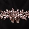 Teyglen Hair Comb, Rhinestone Crystal Hair Comb Headpiece for Women, Wedding Party Prom, Rose Gold-Pink Rhinestones Hair Piece, Size 15 *6cm/5.9 *2.36 inches, Alloy+Rhinestones, 1 Count view 4