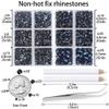LPBeads 6000 Pieces Montana Non Hotfix Rhinestones 6 Sizes Round Crystal Glass Flat Back Rhinestones with Tweezers and Picking Pen for Nail Art Crafts Clothes Bags DIY view 2