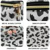 Deokke 3Pcs Makeup Bag,Travel Makeup Bag,Makeup Bags for Women,Makeup Brush Bag,Large Capacity PU Cosmetic Bag,Waterproof and Durable-Gray Leopard Cheetah Pattern view 4
