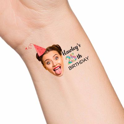 30pcs Custom Face Temporary Tattoos with Name Text, Personalized Temporary Tattoo with Tongue for Adults Couple Women Men Custom Name Tattoos for Birthday Bachelorette Party
