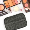 Deokke 3Pcs Makeup Bag,Travel Makeup Bag,Makeup Bags for Women,Makeup Brush Bag,Large Capacity PU Cosmetic Bag,Waterproof and Durable-Black Grey Leopard Cheetah Pattern view 3
