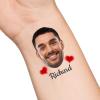 30pcs Custom Heart Temporary Tattoos with Face Name Text, Personalized Temporary Tattoo with Face for Adults Couple Women Men Custom Name Tattoos for Birthday Bachelorette Party view 1