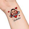 30pcs Custom Heart Temporary Tattoos with Face Name Text, Personalized Temporary Tattoo with Face for Adults Couple Women Men Custom Name Tattoos for Birthday Bachelorette Party view 1