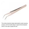 uxcell Non-magnetic Curved Tip Tweezer Anti-static Stainless Steel Precision Tweezer for Eyelash Extensions Volume Champagne 4Pcs view 3