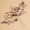 Teyglen Bridal Rhinestones Hair Pins Rhinestones Crystals Wedding Bride Hair Accessories Silver Purple Blue Bridal Hair Pieces for Women (Purple) view 1