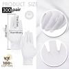 Jecery 300 Pairs White Cotton Gloves Bulk Pack Moisturizing Overnight Dry Hand Eczema Thin Inspection Liner for Jewelry Coin Collection view 3