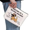 G2TUP Belgian Malinois Dog Lover Gift Anatomy Makeup Bag - Cosmetic Travel Bag With Zipper for Dog Mom and Owner (Anatomy White Bag) view 2