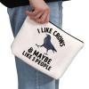 G2TUP Crow Lover Gift I Like Crows And Maybe 3 People Makeup Bag Crow Mom Cosmetic Bag Raven Bird Lover Gift Bird Watching Zipper Travel Bag (I Like Crows White Bag) view 2